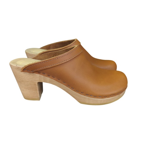 No. 6 Store Old School Clog on High Heel in Bourbon 39 - Picture 2 of 10